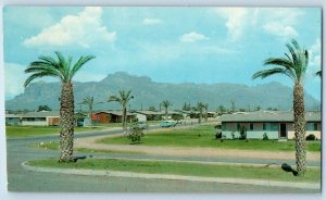 Palm Springs Arizona Postcard Superstition Mountain Town c1960 Vintage Antique