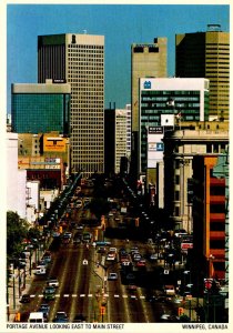 Canada Winnipeg Portage Avenue Looking East To Main Street