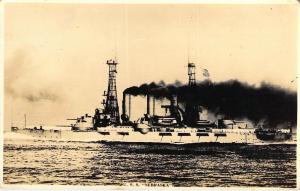 RPPC, Real Photo,  USS Nebraska, Making Smoke,  Postcard