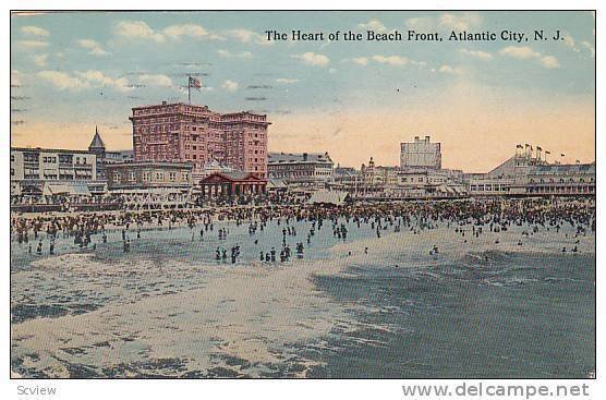 The Heart of the Beach Front, Atlantic City, New Jersey, PU-1914