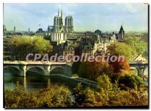 Postcard Modern Colors And Lumiere De France Paris Notre Dame and La Cite