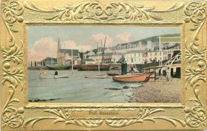 Butte Scotland UK Fancy Gold Border Port Bannatyne C-1910 Postcard 21-13207
