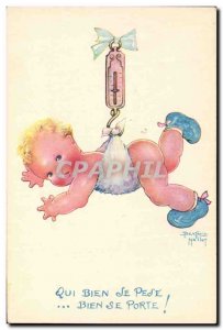 Old Postcard Fantasy Illustrator Child Beatrice Mallet Who weighs well