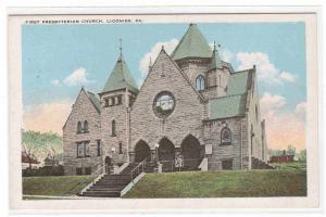 First Presbyterian Church Ligonier Pennsylvania 1920c postcard