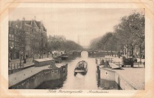 Vintage Korte Prinsengracht Amsterdam Canal Postcard c. 1910s Kunstdruck