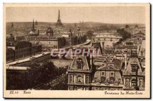 Paris Old Postcard Panorama of Eight bridges