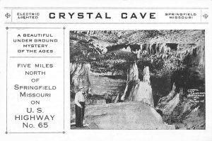 Springfield MO Electric Lighted Crystal Cave On U.S. 65 Postcard