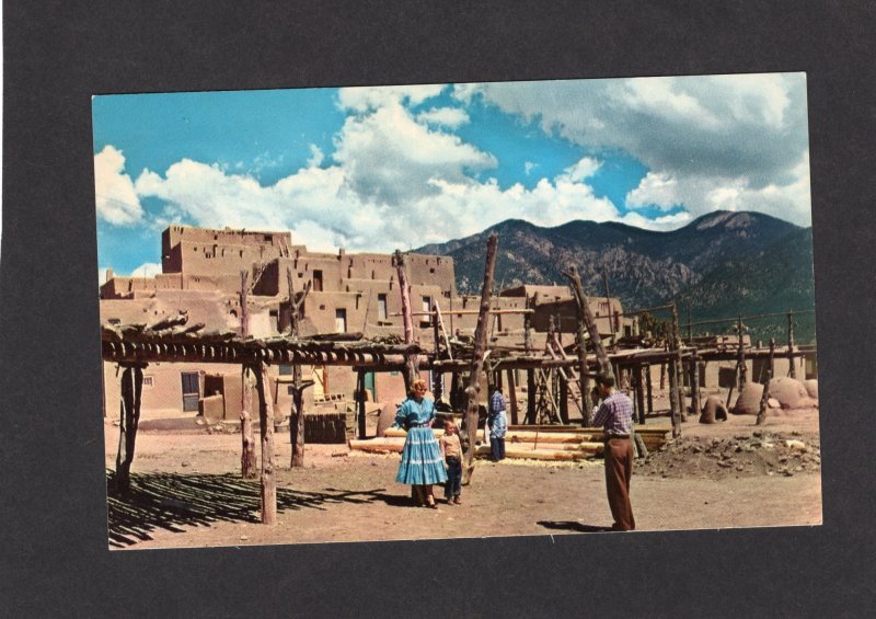 Taos Pueblo New Mexico Vtg Postcard Historic Buildings Southwest Native American