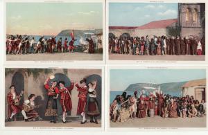 CA   SAN GABRIEL   MISSION PLAY  4 POSTCARDS postcard