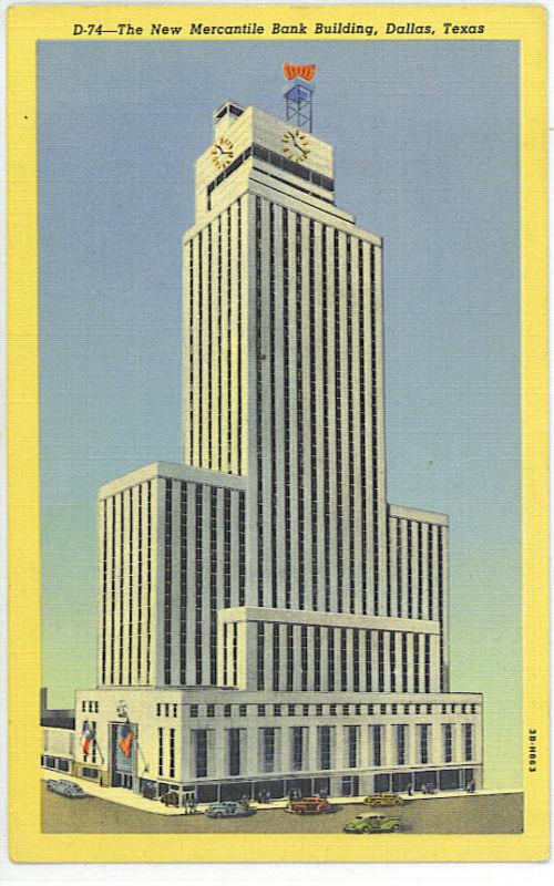 Texas - Dallas - New Mercantile Bank Bldg - Cars - 1943