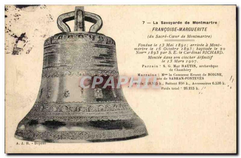 Paris - The Savoyard Montmartre - Sacre Coeur - bell - bell - Old Postcard