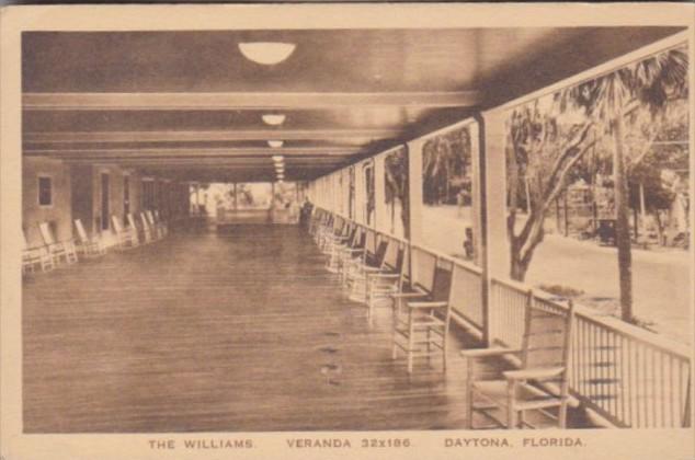 Florida Daytona The Williams Hotel Veranda 1924 Albertype