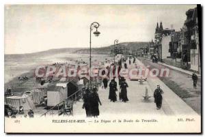 Old Postcard Villers sur Mer La Digue and Trouville Road