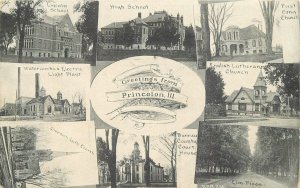 Postcard Illinois Princeton Multi View 1926 23-12160