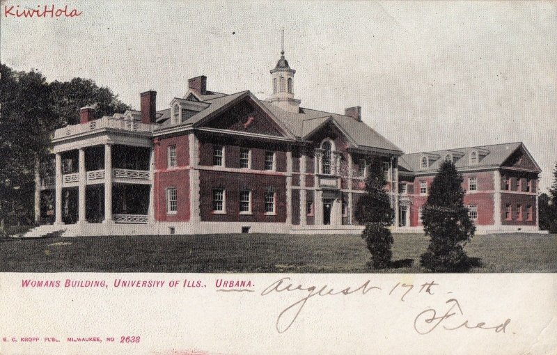 Postcard Woman's Building University of Illinois Urbana IL 1907