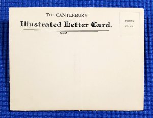 Vtg c1920's The Canterbury Illustrated Letter Card Eng 10 Photo Foldout Postcard