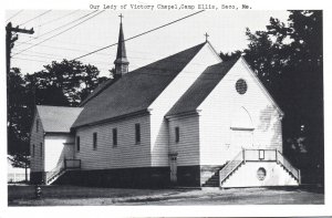 VINTAGE POSTCARD OUR LADY OF VICTORY CHAPEL AT CAMP ELLIS SACO MAINE