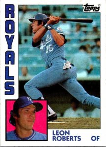 1984 Topps Baseball Card Leon Roberts Kansas City Royals sk3567