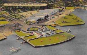 Seaplane Base Dinner Key Miami Florida linenpostcard