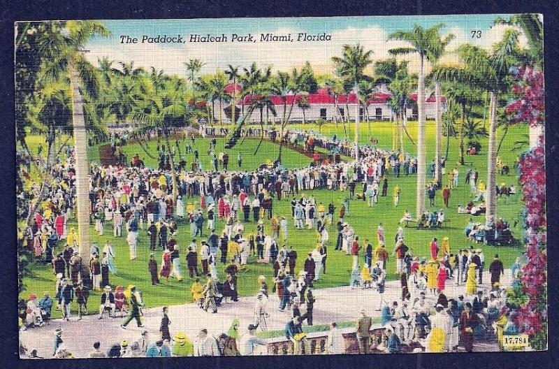 Horse Paddock Hialeah Park Miami Florida used c1948