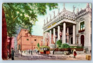 Guanajuato Mexico Postcard Teatro Juarez Mexican Central Railway c1910