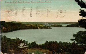 Lake Rosseau Muskoka Lakes ON from Bluffs 1912 Valentine Sons Postcard H9 *as is