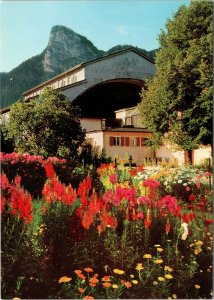 postcard  Obergammergau Germany Passion flowers with Kofel in background