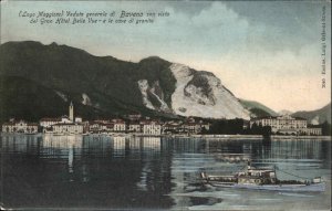 Lake Maggiore Baveno Gran Hotel Belle Vue Harbor c1900-20s Vintage Postcard