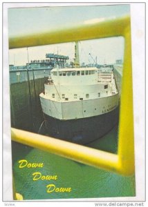 Guard Rails, monstrous laker lowered in Eisenhower Lock, New York, 40-60s