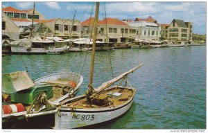 CURACAO, 1940-1960´s; Waterfront Showing Barks And Schooners Binging Fruit A...