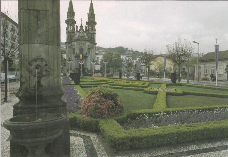 Portugal Guimaraes renovating the city centre to promote tourism postcard