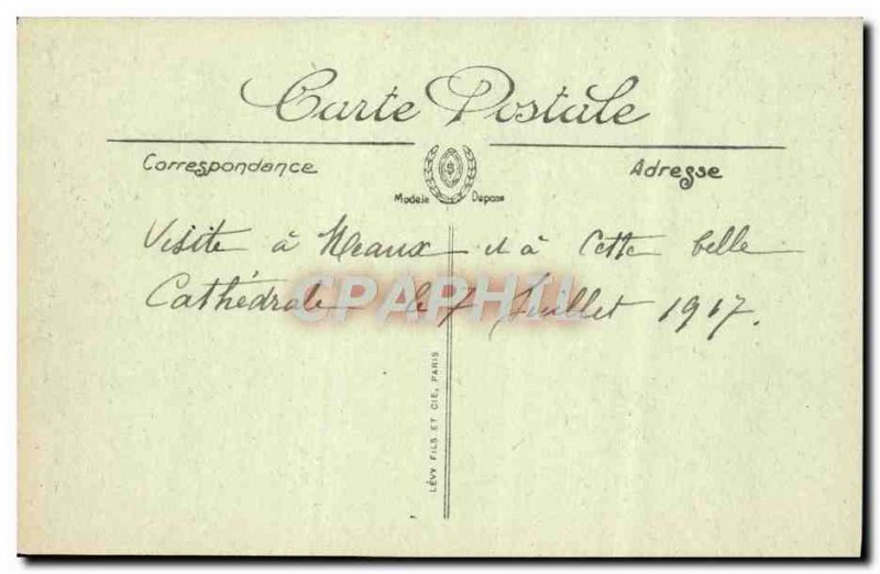 Old Postcard Meaux La Cathedrale Portals