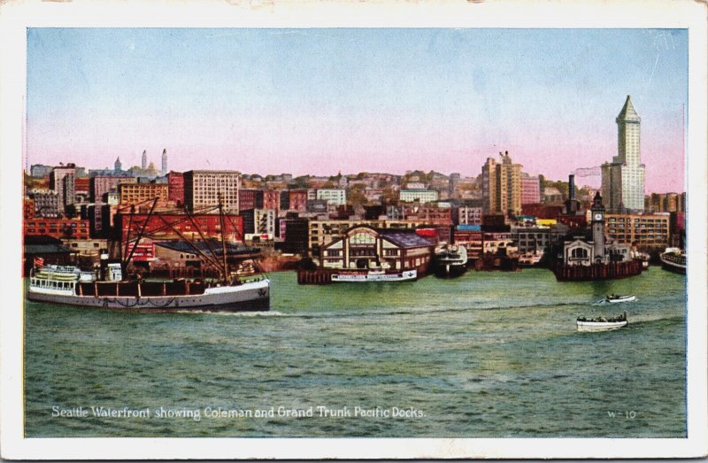 Seattle Waterfront Showing Coleman and Grand Trunk Pacific Docks Washington C176