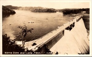 Real Photo Postcard Norris Dam and Lake in Tennessee