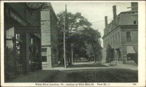 White River Junction Vermont VT West Main St. c1910 Postcard