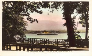 Vancouver British Columbia 1930s RPPC Real Photo Postcard Narrow Steamship