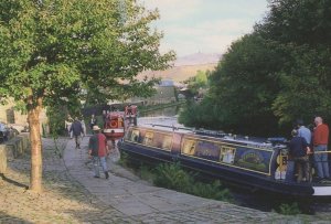 Shop Lock Todmorden Barges Lancashire Postcard