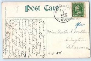 c1910 Oak Bluffs Massachusetts Vintage Postcard Ocean Park View Building Posted