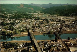 Kelso, WA Washington  CITY~HOMES & COWLITZ RIVER Bird's Eye View  4X6 Postcard