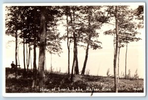 Walker Minnesota MN Postcard RPPC Photo View Of Leech Lake 1934 Posted Vintage