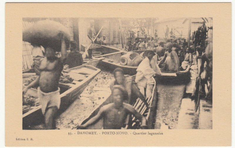 Benin; Dahomey, No 33, Porto Novo, The Lake Quarter PPC, By ER, Unused, c 1920's