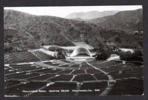 CA Real Photo HOLLYWOOD Bowl CALIF CALIFORNIA  RPPC Real Photo Postcard