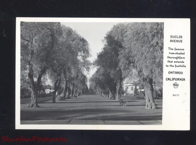 RPPC ONTARIO CALIFORNIA RESIDENCE STREET SCENE VINTAGE REAL PHOTO POSTCARD