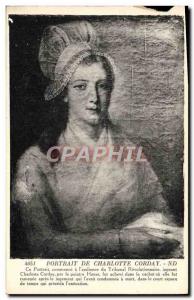 Old Postcard Portrait of Charlotte Corday Revolutionary Court