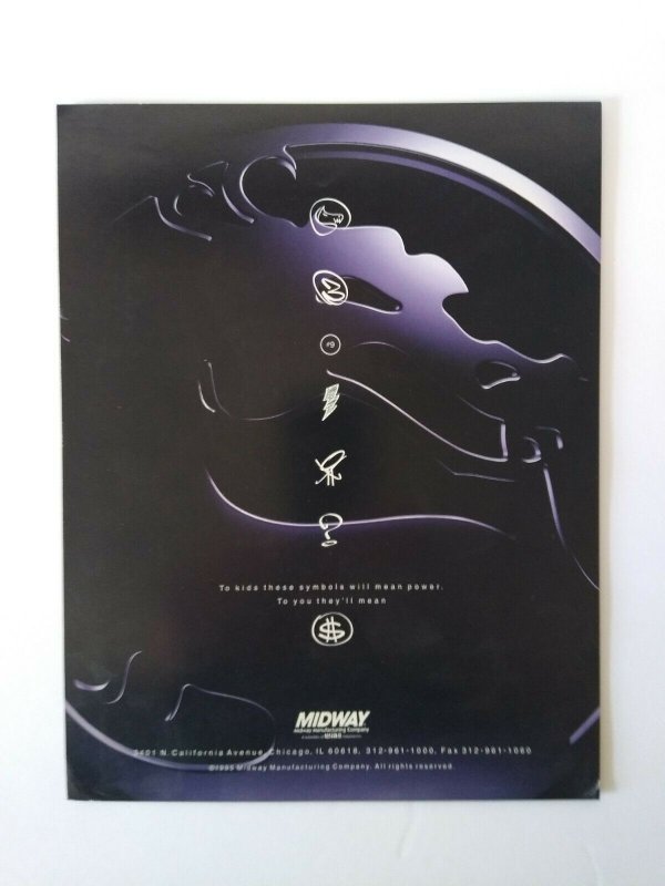 ULTIMATE MORTAL KOMBAT 3 Original Promo VIDEO ARCADE GAME Flyer MIDWAY  Brochure