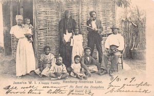 JAMAICA WEST INDIES HAPPY FAMILY HAMBURG-AMERICAN SHIP LINE PR POSTCARD 1909