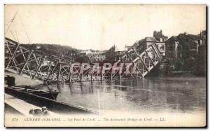 Old Postcard War Bridge Creil destructed The Bridge at Creil Army