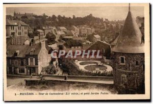 Old Postcard Fougeres Tower Guemadeux and petil Public Garden