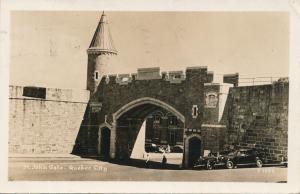 RPPC St John Gate Quebec City QC Quebec Canada Sightseeing Autos on Right pm1948