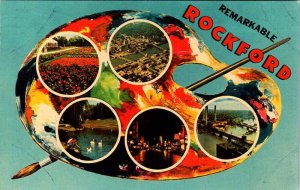 Postcard TOURIST ATTRACTION SCENE Rockford Illinois IL AK1636